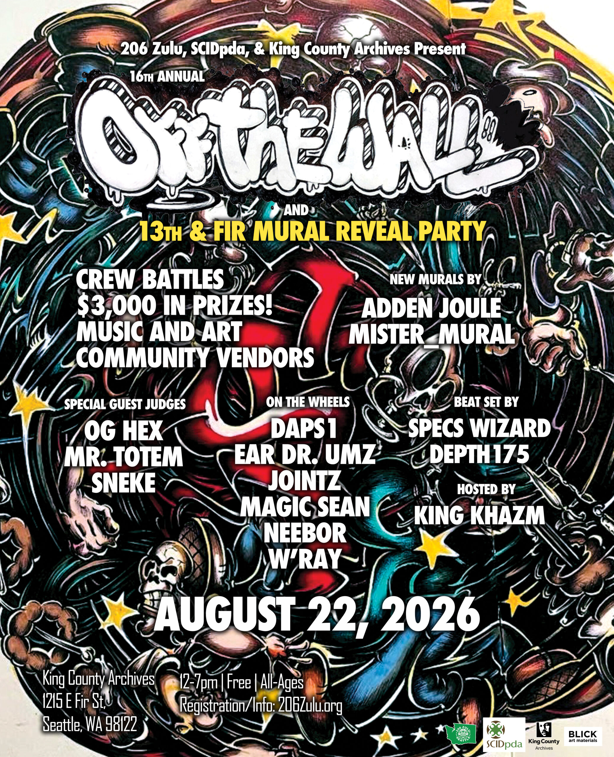 16th Annual Off The Wall + 13th & Fir Mural Reveal Party | 206 Zulu